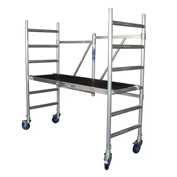 Trabattello d'interno ASC A-Line, altezza di lavoro 3 metri, vista laterale.