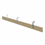 Fermapiede in legno da 3 metri con ganci metallici, progettato per il sistema di protezione del bordo del tetto Safety Guard System.