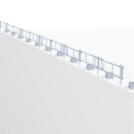 Parapetto Anticaduta SGS Slim 30 Metri installato su tetto piano.