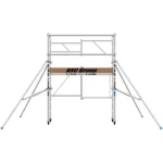 Trabattello da interno ASC A-Line con piattaforma in legno e struttura robusta in alluminio, vista frontale.