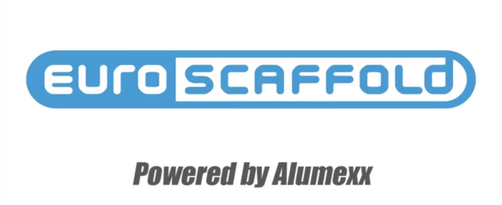Logo EuroScaffold con scritta "Powered by Alumexx".