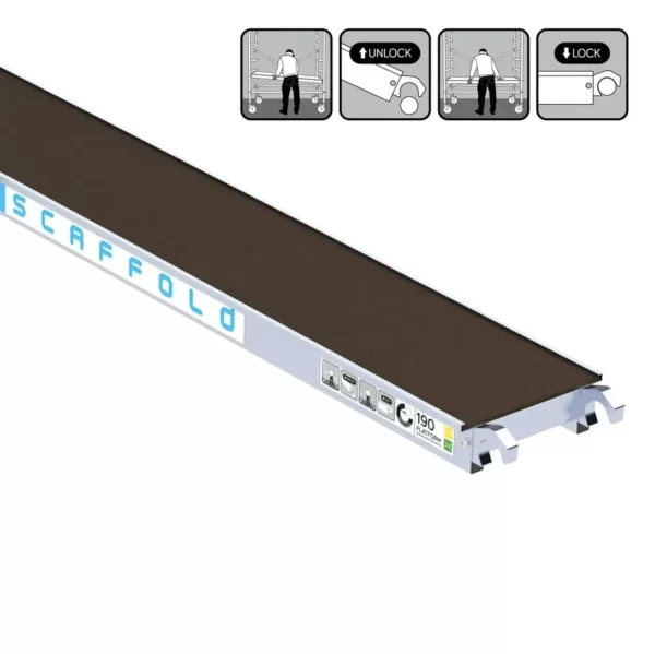 Piattaforma mobile EuroScaffold larghezza 30 cm con rivestimento antiscivolo