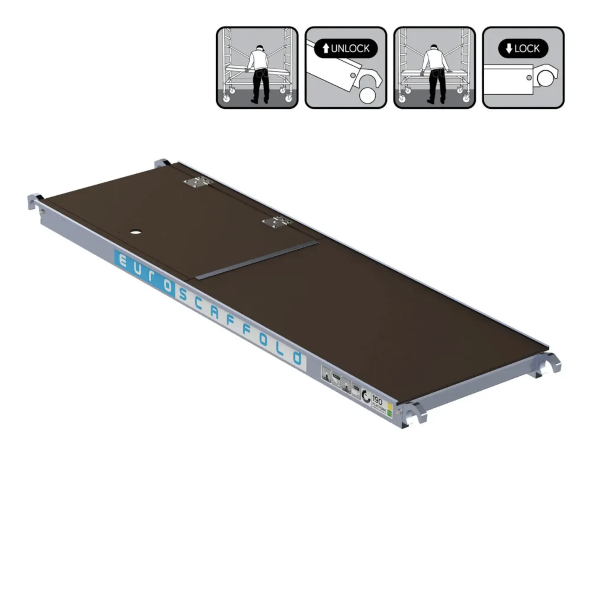 EuroScaffold piattaforma 190 cm con botola e antiscivolo